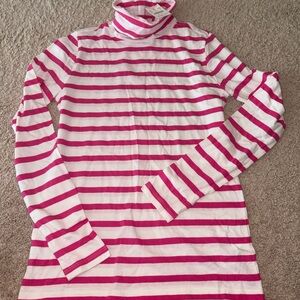 Crewcuts striped pink turtle neck